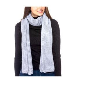 New Style & Co Solid Ribbed Muffler Scarf metallic grey